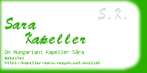 sara kapeller business card