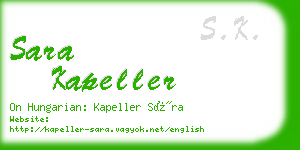 sara kapeller business card